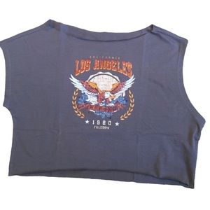 Boxy crop asymmetric t shirt